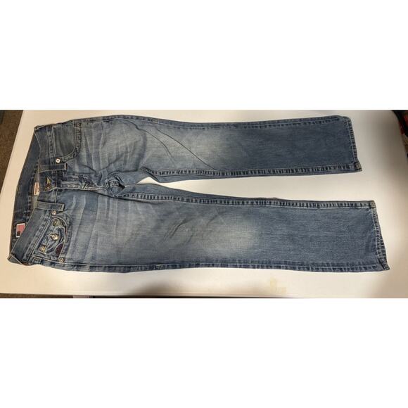 True Religion Light Blue Ricky Jeans With Flap 28 Mens EUC - Picture 4 of 6